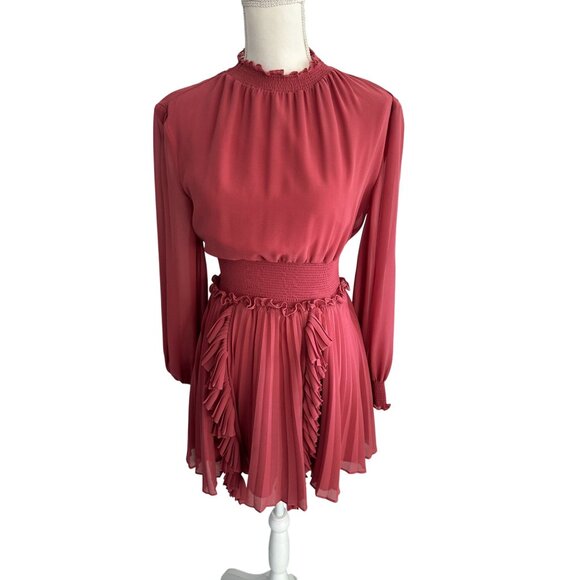 KEEPSAKE Rose Dropwaist Smocked Ruffle Mini Dress Size XS - Picture 2 of 11